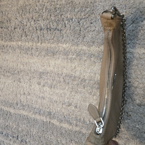 PRADA Shoulder Bag Nylon Beige Silver Chain Srrap - Picture 13 of 16